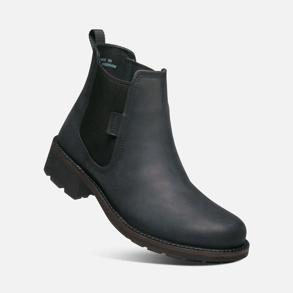 Bottes Chelsea Keen Femme Noir | Oregon City | FCXIR-8019